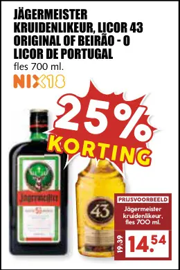 Aanbieding: Kruidenlikeur, Licor 43 Original of Beirão - O Licor de Portugal