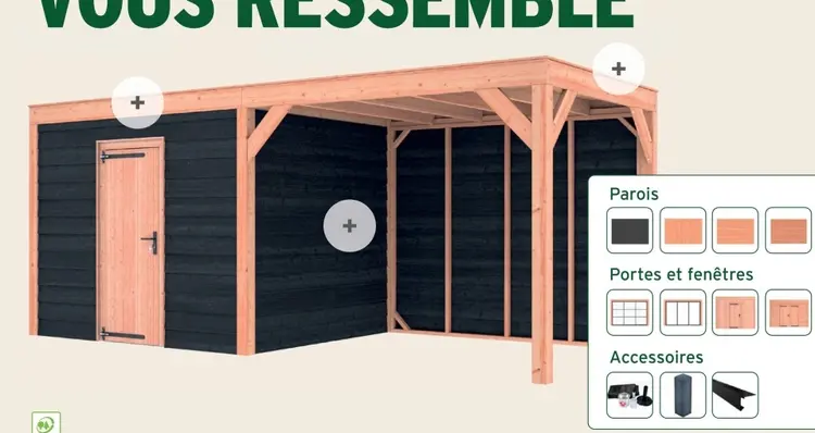 Offre: Abri de jardin avec pergola