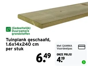 Aanbieding: Tuinplank geschaafd 1.6x14x240 cm