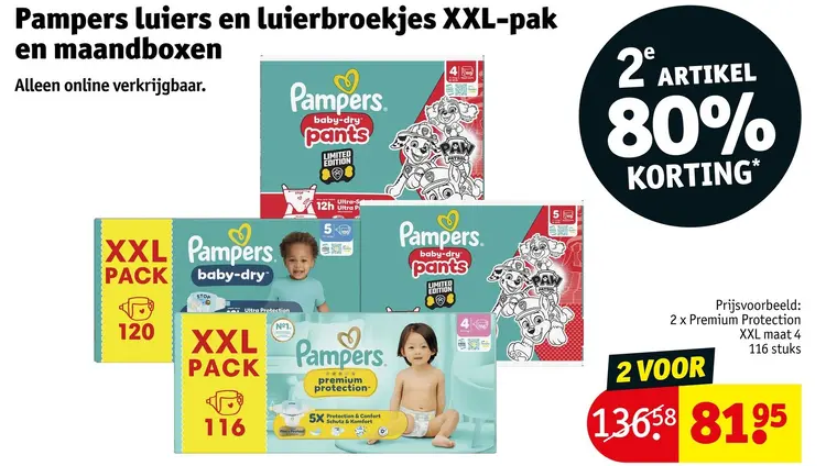 Promotie: Luiers en luierbroekjes XXL-pak en maandboxen