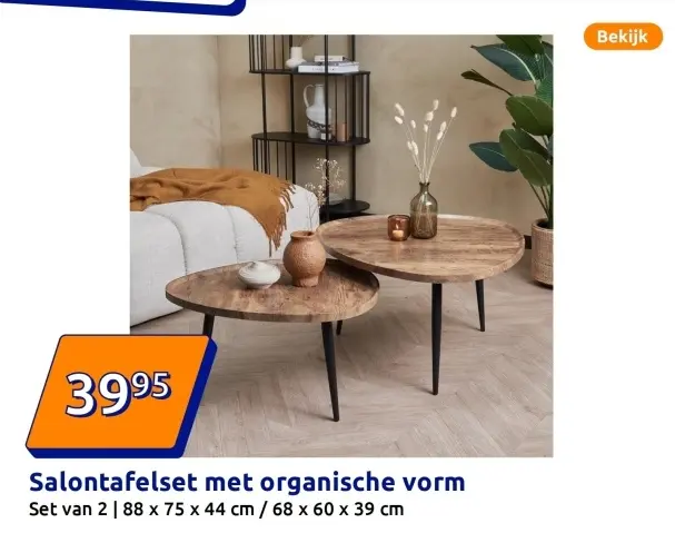 Aanbieding: Salontafelset met organische vorm