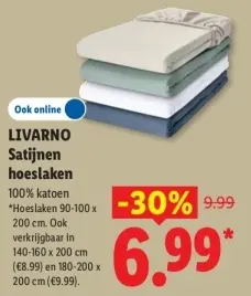 Aanbieding: Satijnen hoeslaken
