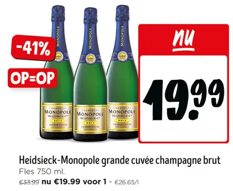 Promotie: Heidsieck-Monopole grande cuvée champagne brut