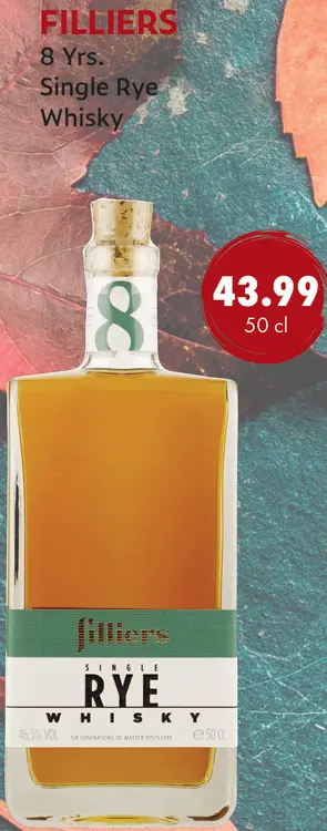 Aanbieding: Filliers Single Rye Whisky