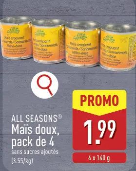 Offre: Maïs doux, pack de 4