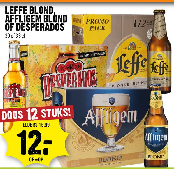 Aanbieding: Leffe blond, Affligem blond of Desperados