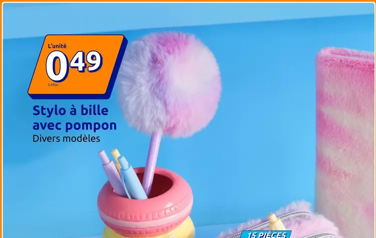 Offre: Stylo à bille avec pompon