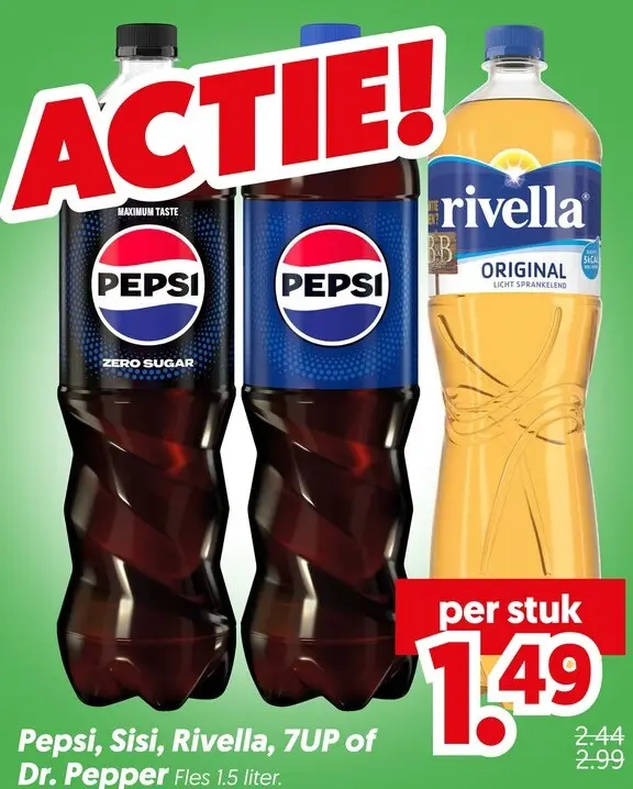 Aanbieding: Pepsi, Sisi, Rivella, 7UP of Dr. Pepper