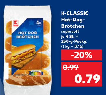 Aanbieding: K-CLASSIC Hot-Dog-Brötchen supersoft