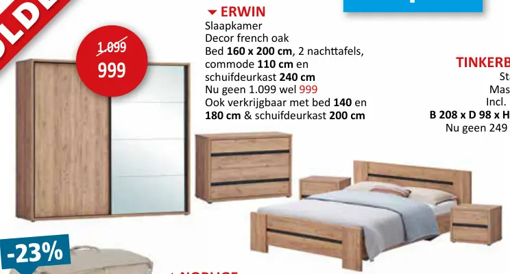 Promotie: Slaapkamer Decor French oak