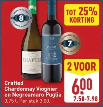 Aanbieding: Crafted Chardonnay Viognier en Negroamaro Puglia