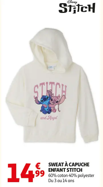 Promotie: Sweat à capuche enfant Stitch
