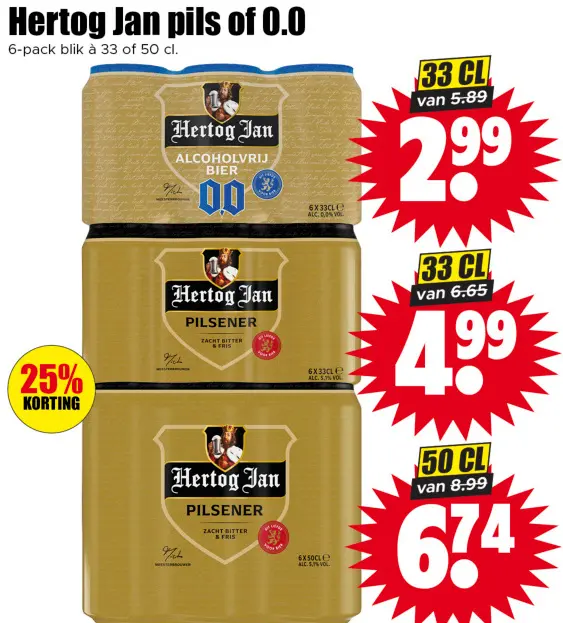 Aanbieding: Hertog Jan pils or 0.0