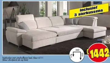 Aanbieding: hoeksalon met uitschuifbaar bed