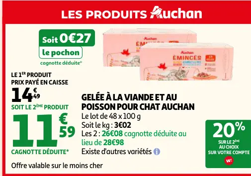 Offre: Gelée à la viande et au poisson pour chat