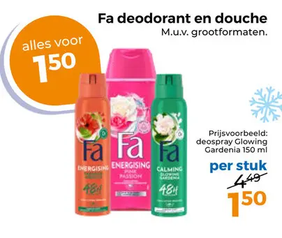 Aanbieding: Fa deodorant en douche