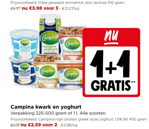 Promotie: Campina kwark en yoghurt