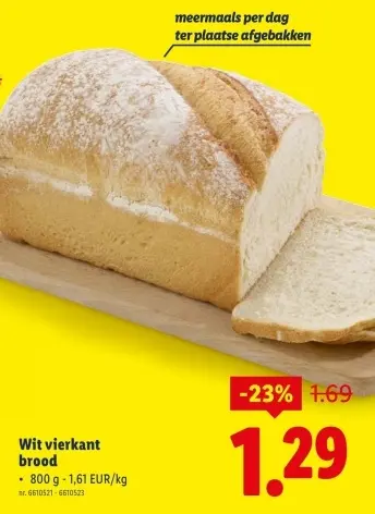 Promotie: Wit vierkant brood