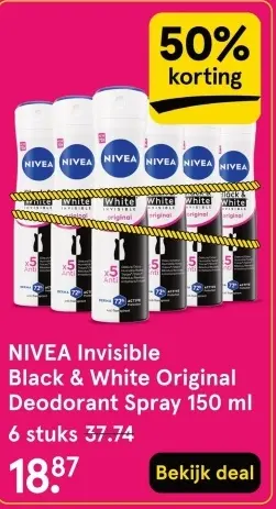 Aanbieding: Invisible Black & White Original Deodorant Sp