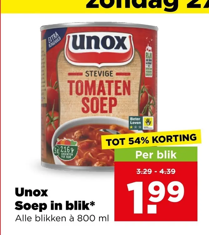 Aanbieding: Unox Soep in blik*