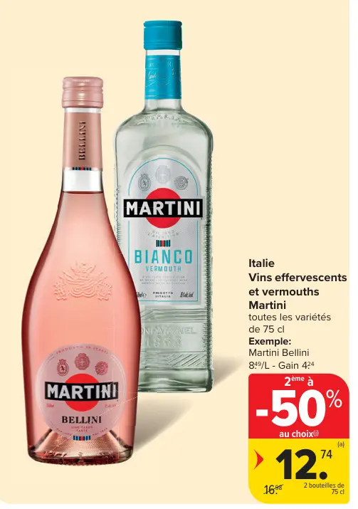 Offre: Vins effervescents et vermouths Martini