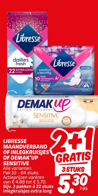Aanbieding: Maandverband of inlegkruisjes of Demak'Up sen