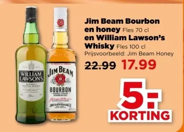 Aanbieding: Bourbon en honey en William Lawson's Whisky