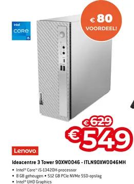 Aanbieding: Ideacentre 3 Tower 90XW0046 - ITLN90XW0046MH