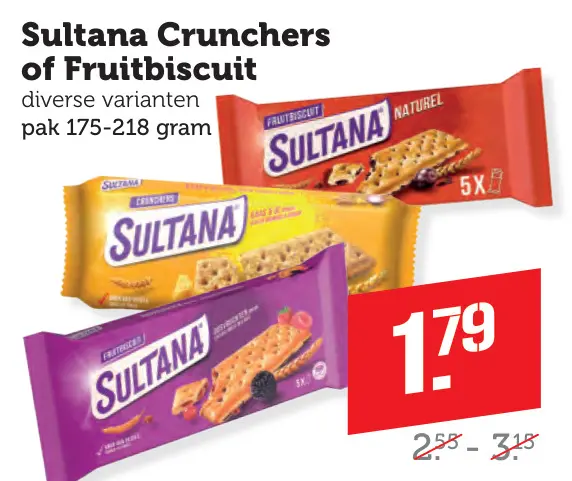 Aanbieding: Sultana Crunchers of Fruitbiscuit