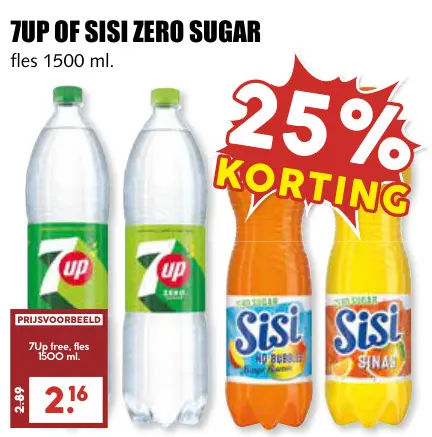 Aanbieding: 7UP of Sisi zero sugar