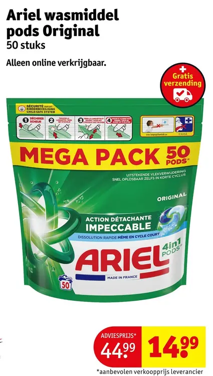 Aanbieding: Ariel wasmiddel pods Original