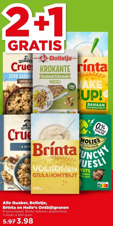 Aanbieding: Muesli, Graanontbijt, Crunchy Muesli