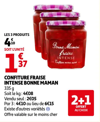 Offre: Confiture fraise intense