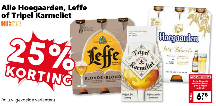 Aanbieding: Alle Hoegaarden, Leffe or Tripel Karmeliet