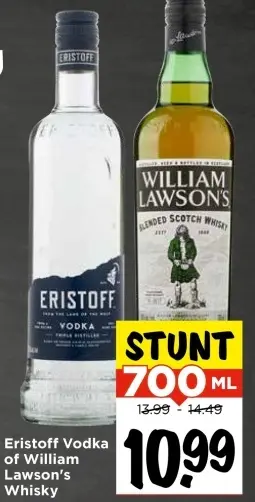 Aanbieding: Eristoff Vodka of William Lawson's Whisky