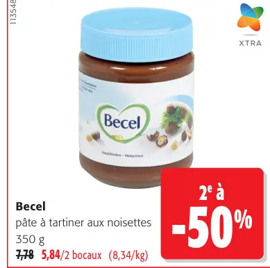 Offre: Pâte à tartiner aux noisettes