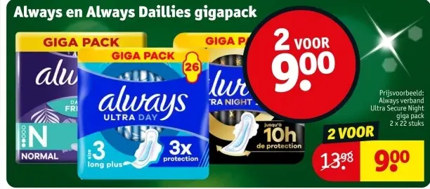 Aanbieding: Always en Always Daillies gigapack
