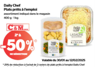 Offre: Daily Chef Plats prêts à l'emploi