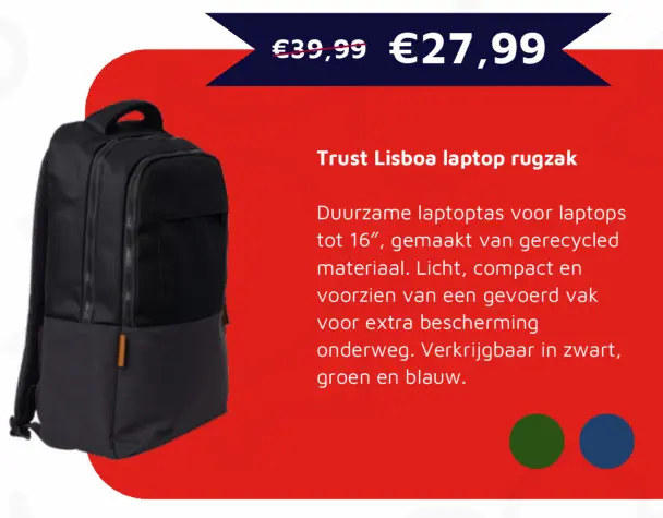 Aanbieding: Trust Lisboa laptop rugzak