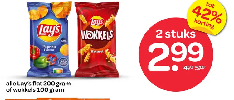 Aanbieding: Lay's flat or Wokkels