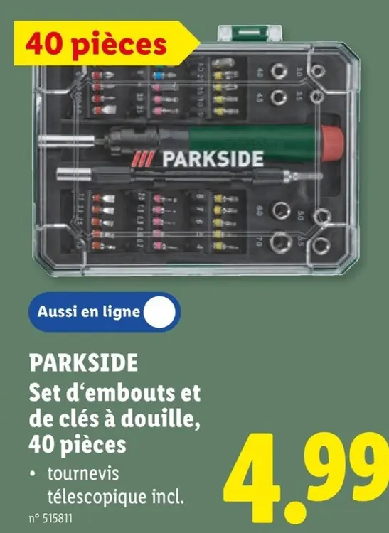 Offre: Set d'embouts et de clés à douille