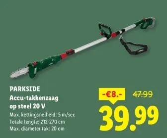 Aanbieding: Accu-takkenzaag op steel