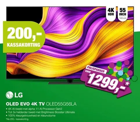 Aanbieding: LG OLED55G56LS EVO 4K TV (2025)