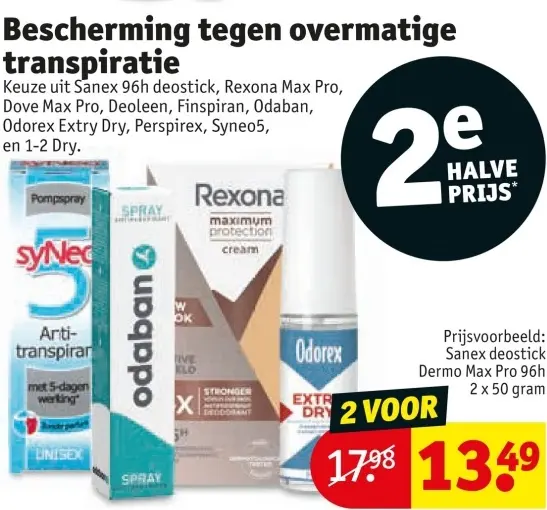 Aanbieding: Bescherming tegen overmatige transpiratie