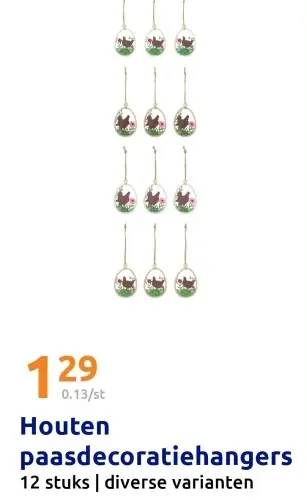 Aanbieding: Houten paasdecoratiehangers