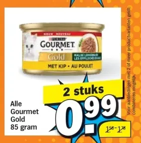 Aanbieding: Alle Gourmet Gold 85 gram