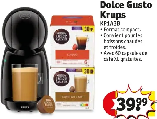 Offre: Dolce Gusto Krups KP1A3B