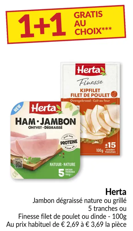 Offre: Jambon dégraissé nature ou grillé