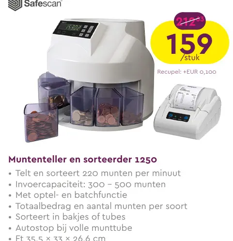 Promotie: Muntenteller en sorteerder 1250