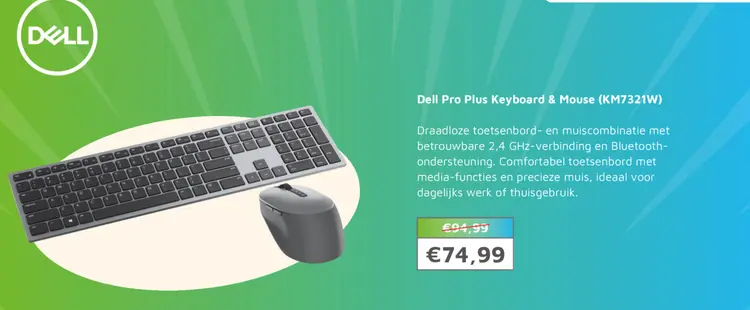 Aanbieding: Dell Pro Plus Keyboard & Mouse (KM7321W)